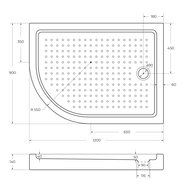    CEZARES (1200900150)  TRAY-A-RH-120/90-550-15-W-R