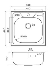  Omoikiri SARU 48-IN (480480180)  ,    4993833