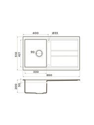  Omoikiri KITAGAWA 86 GR (860510200) , ,  leningrad grey 4993807