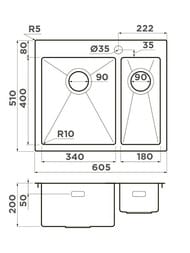  Omoikiri AKISAME 60-2 IN-L (605510200)  /,   4993775