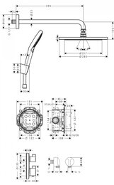   Hansgrohe Croma Shower system 280 1jet Ecostat S   ,  27961670