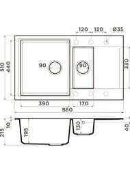  Omoikiri DAISEN 86-2-GR (860510215) , , - 4993475