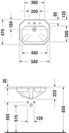  DURAVIT 1930 Series 580470225 1.  .,2.,  0476580000