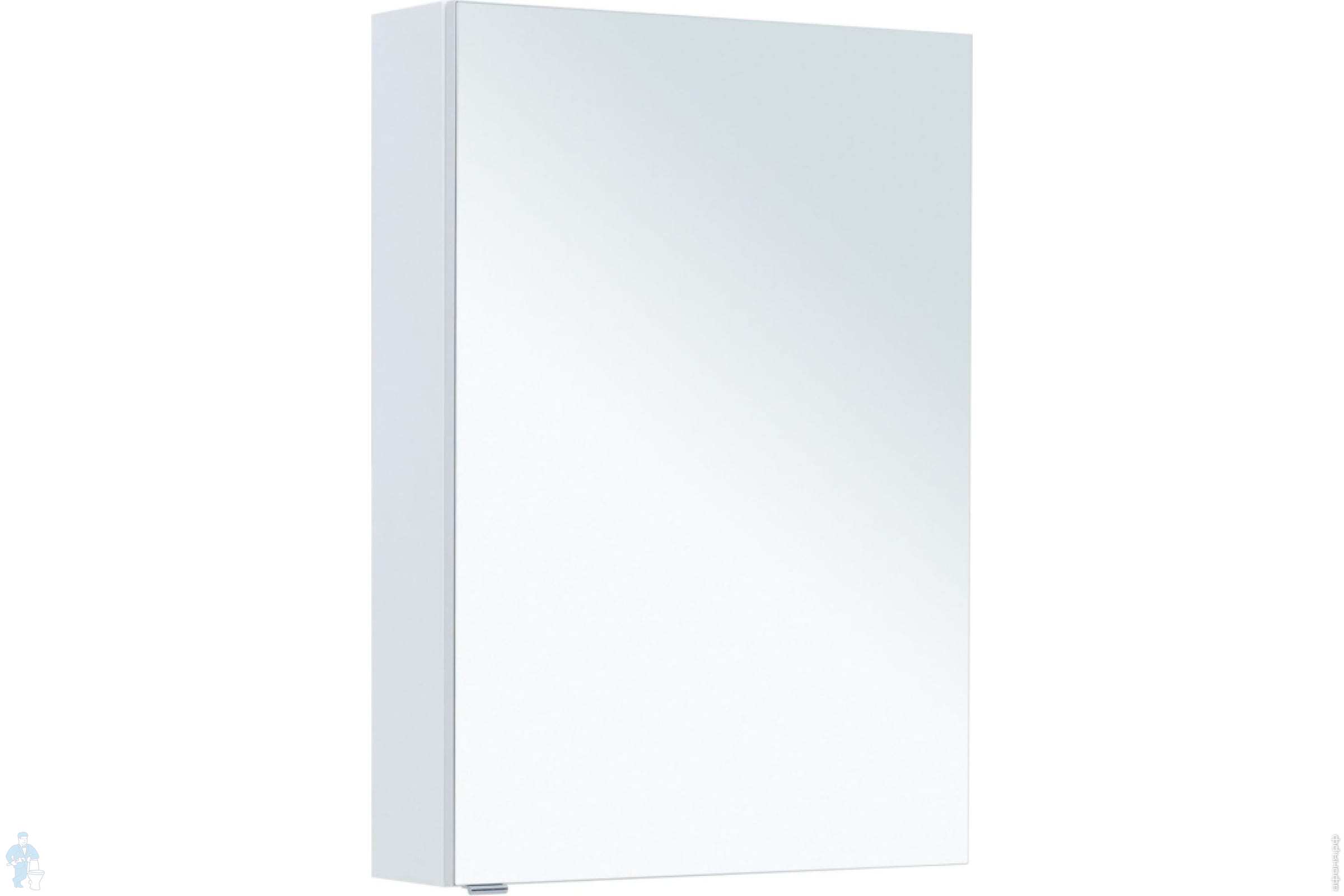 Шкаф навесной 1 дверь зеркало 600 стиль белый снег молочный глянец