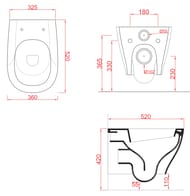   ArtCeram Ten 360520420 ,  soft-close,  TEV0060100+TEA005