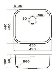  Omoikiri OMI 49-U-AB (490440180)  ,  4993067