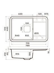 !  Omoikiri TASOGARE 78-CA (780510190) , , :  4993747