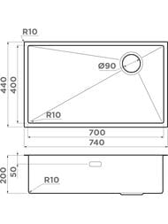  Omoikiri TAKI 74-U/IF GB SIDE (740440200)  ,  4993172