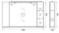   BelBagno MARINO 1200150750  LED,  MARINO-SPC-1200/750-2A-BL-P