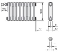  Zehnder Charleston 2180  8 ,   1/2'', 1541, 