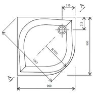    RAVAK Galaxy Elipso 90 PAN (900x900x175)  , 