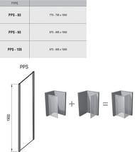   RAVAK PIVOT PPS-80 (770-7951900) , +Transparent