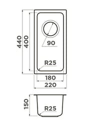  Omoikiri TADZAVA 22-U-IN (220440150)  ,   4993734