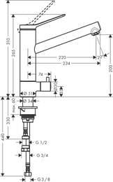  Hansgrohe Zesis M33 1jet   200    ,  74808000