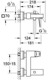 ! Grohe Eurocube 23140000  / ,  174 