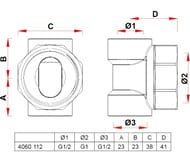  FAR 1"1/2"1/2"  , , FK 4060 112