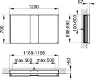 - Keuco Royal Match 1200x700x149 , , ,  12814171301