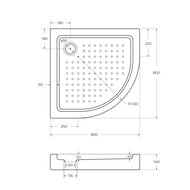    CEZARES (800800150)  TRAY-A-R-80-550-15-W