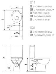  Cersanit PARVA Clean On (615360780) ,  / KO-PA011-3/6-COn-DL