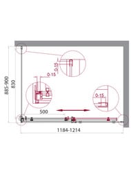   BelBagno Acqua (1184-1214x885-900x1950) AH-1-120/90-C-NERO  /