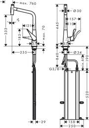  Hansgrohe Metris Select M71   320      73816000