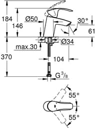    Grohe EuroSmart S-Size ,   61,  32467002