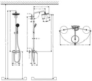   Hansgrohe Croma 220 Showerpipe   ,  400, 27222