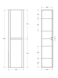   Cezares RELAX (4003001500) , 2 , Bianco Lucido RELAX-1500-2A-SO-BL