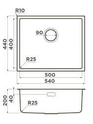  Omoikiri TADZAVA 54-U-IN (540440200)  ,   4993512