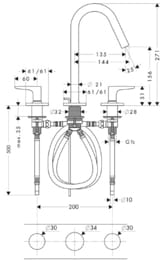  Axor Citterio M 34133     3 ,  135 ,