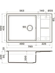  Omoikiri  Sumi 78A-LB-WH (780500220), ,   4997100