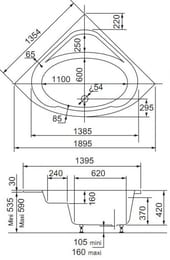   Jacob Delafon Domo 135x135 ( )   E60223-00