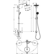   Hansgrohe Croma 220 Showerpipe Reno   400  27224000