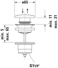   DURAVIT 0050790000 click-clack,  65 , :  