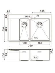  Omoikiri AKISAME 78-2-IN-R (780510200)   ,   4973063