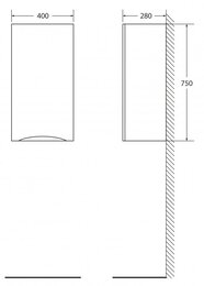   BelBagno FLY-MARINO (400750300) , Rovere grigio FLY-MARINO-750-1A-SC-RG-P-L