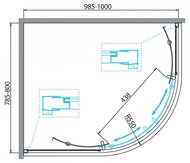   BelBagno DUE-RH-2-100/80-C-Cr (1000x800x1900)  / 