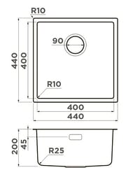  Omoikiri TADZAVA 44-U/I ULTRA IN (440440200)  /, .  4993801