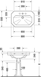  DURAVIT 1930 Series 800550245 1 .,2 .  .,  0438800000