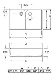   Villeroy&Boch O.NOVO 633100R1 (800500) , 