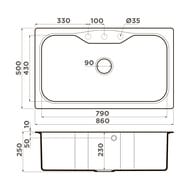  Omoikiri MARU 86-BL (860500240) , ,  4993138