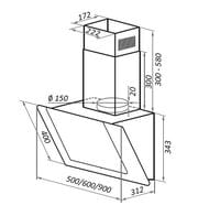  Maunfeld Wind Push 60 Glass Black (600x351x343) 700 3/,  000010862