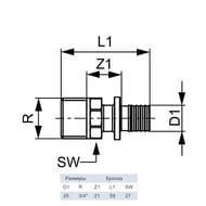  TECEflex  253/4"  , , .705605