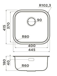  Omoikiri OMI 44-B (445415180)  //,  4993190