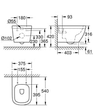   Grohe Euro Ceramic (375316540) ,  , :  39538000