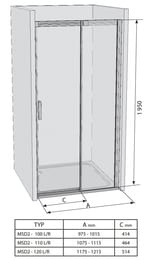   RAVAK MATRIX MSD2-100 R (10151950) , +Transparent