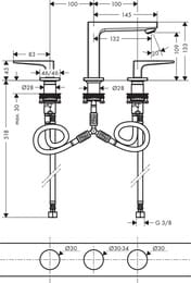  Hansgrohe Metropol 32514000    3 ,  push-open, 