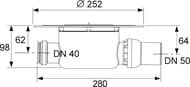    TECEdrainpoint S   DN 50,    KDP-S120