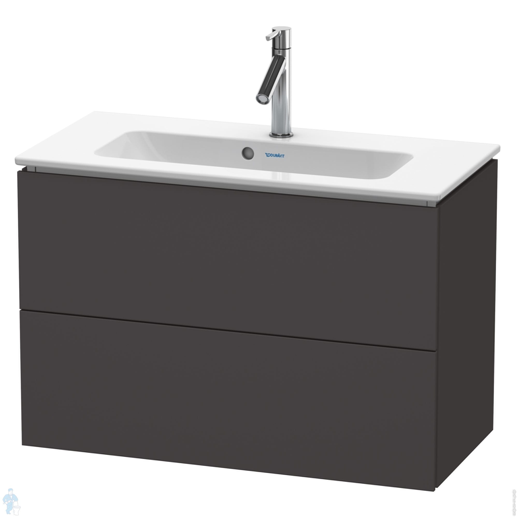 Тумба с раковиной Duravit l -Cube 80 графит один ящик