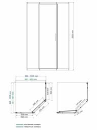   WasserKRAFT Naab 1000x1000x2000  /  86S38